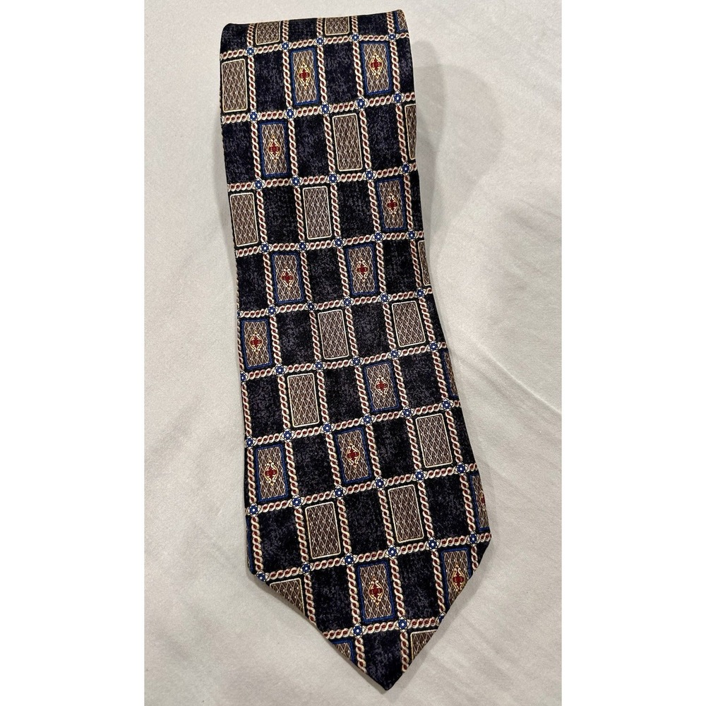 Metropolitan Museum of Art Vtg Silk Mens Necktie Stained Glass Window Panels